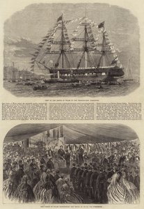 Visite du prince et de la princesse de Galles au navire-école Worcester